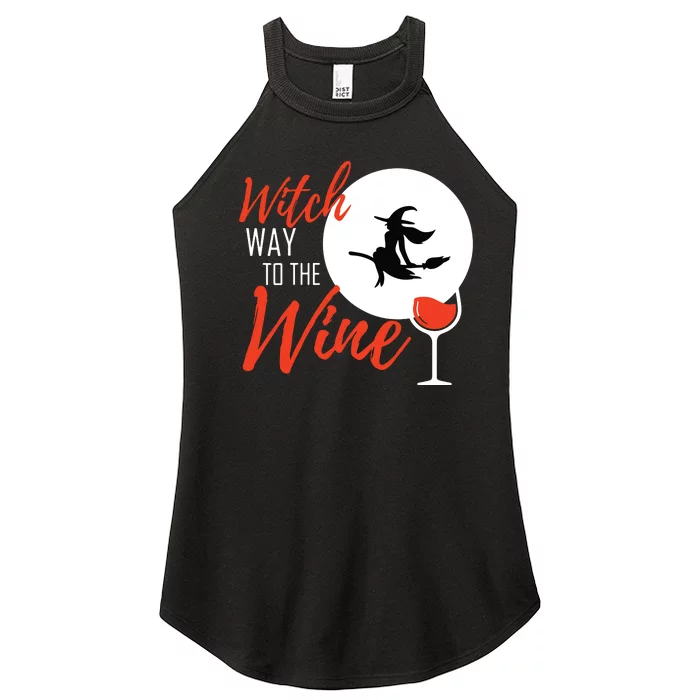 Women Witch Way To The Wine Halloween Witch Wine Vneck Women’s Perfect Tri Rocker Tank