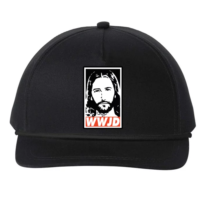 WWJD What Would Jesus Do Poster Design Snapback Five-Panel Rope Hat