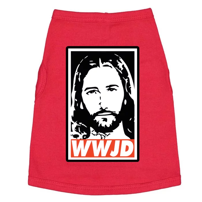 WWJD What Would Jesus Do Poster Design Doggie Tank