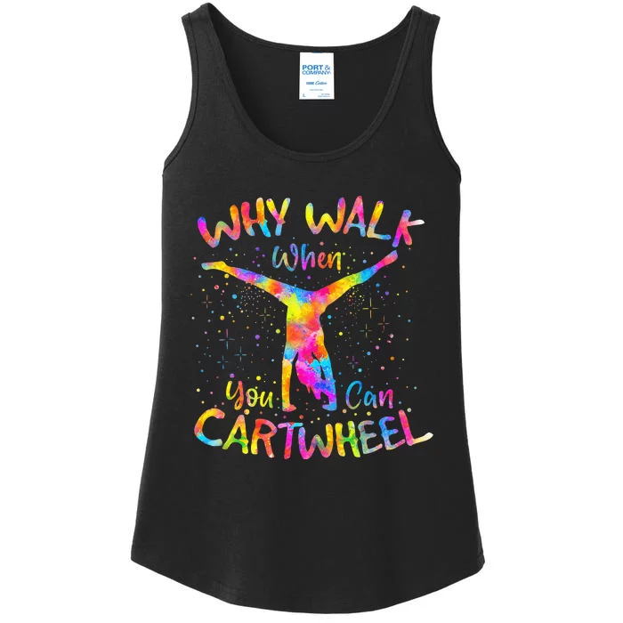 Why Walk When You Can Cartwheel Gymnast Gymnastic Tumbling Ladies Essential Tank