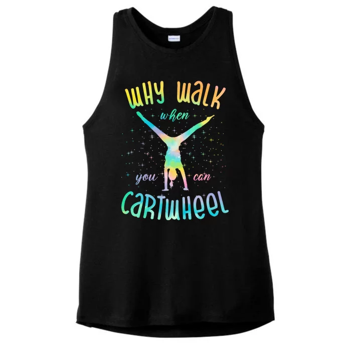 Why Walk When You Can Cartwheel Gymnastic Colorful Ladies Tri-Blend Wicking Tank