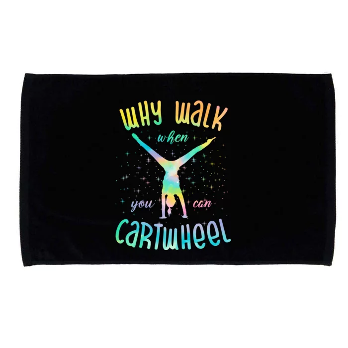 Why Walk When You Can Cartwheel Gymnastic Colorful Microfiber Hand Towel