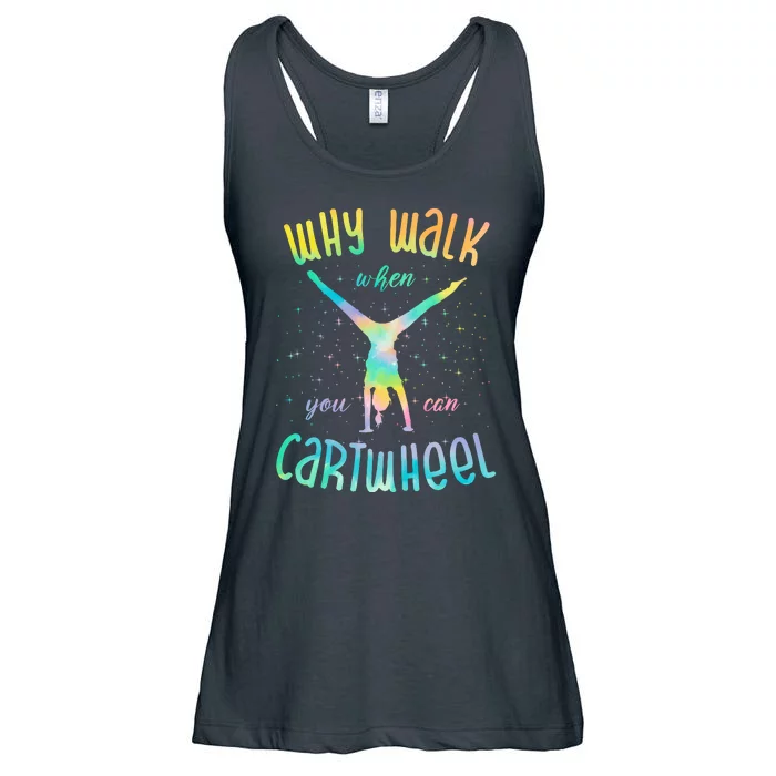 Why Walk When You Can Cartwheel Gymnastic Colorful Ladies Essential Flowy Tank