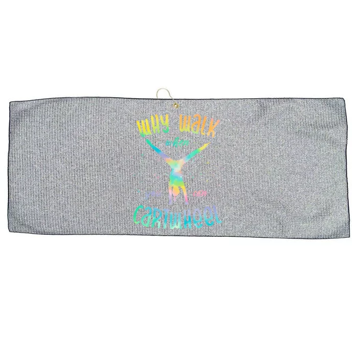 Why Walk When You Can Cartwheel Gymnastic Colorful Large Microfiber Waffle Golf Towel