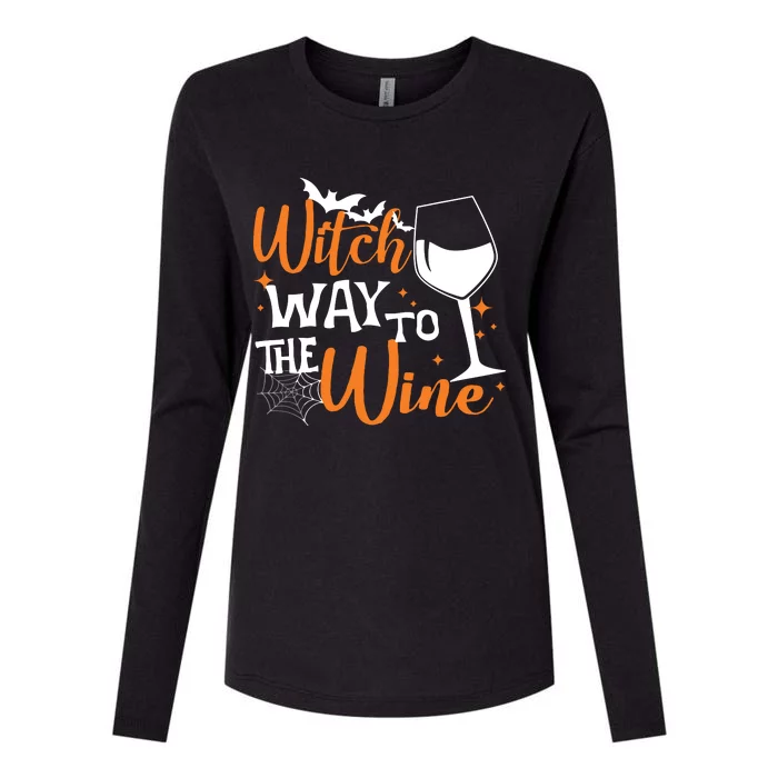 Women Witch Way To The Wine Halloween Funny Drinking Tank Top Womens Cotton Relaxed Long Sleeve T-Shirt