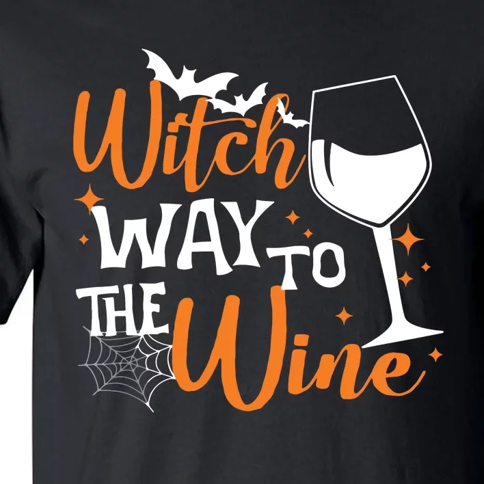 Women Witch Way To The Wine Halloween Funny Drinking Tank Top Tall T-Shirt