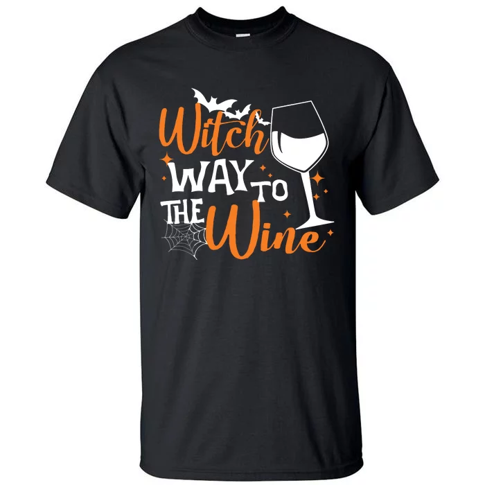 Women Witch Way To The Wine Halloween Funny Drinking Tank Top Tall T-Shirt