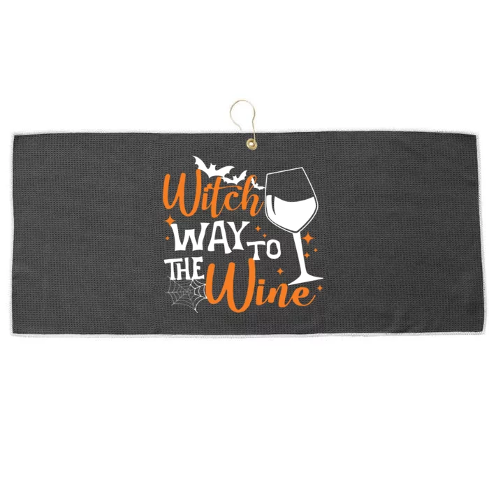 Women Witch Way To The Wine Halloween Funny Drinking Tank Top Large Microfiber Waffle Golf Towel