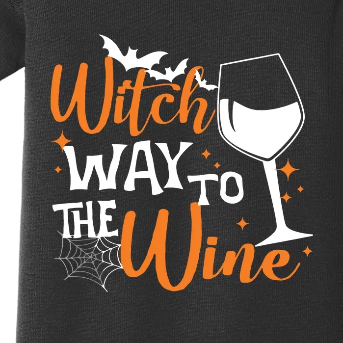 Women Witch Way To The Wine Halloween Funny Drinking Tank Top Baby Bodysuit