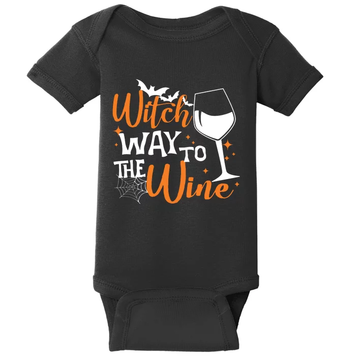 Women Witch Way To The Wine Halloween Funny Drinking Tank Top Baby Bodysuit