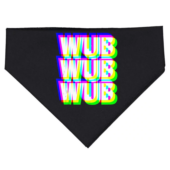 Wub Wub Wub Dubstep Techno Rave EDM Music DJ Festival Raver USA-Made Doggie Bandana