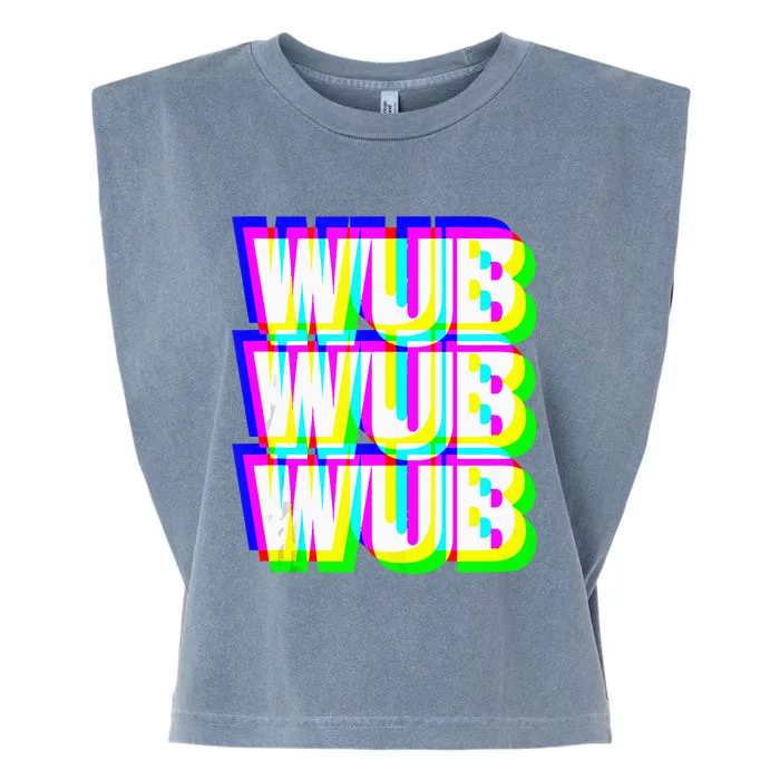 Wub Wub Wub Dubstep Techno Rave EDM Music DJ Festival Raver Garment-Dyed Women's Muscle Tee