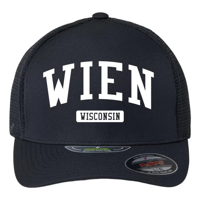 Wien Wisconsin Wi Vintage Athletic Sports Design Gift Flexfit Unipanel Trucker Cap