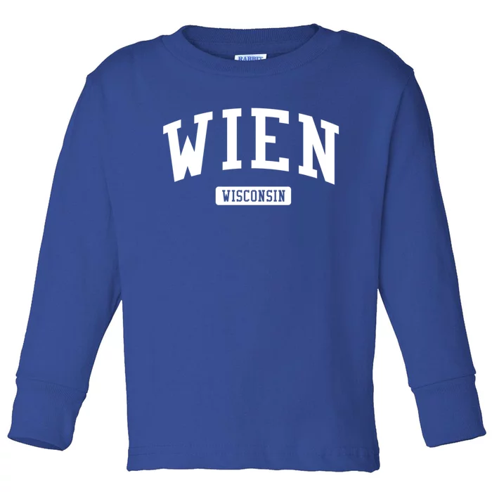 Wien Wisconsin Wi Vintage Athletic Sports Design Gift Toddler Long Sleeve Shirt