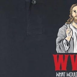 WWJT What would Jesus throw Frisbee disc golf sport Softstyle Adult Sport Polo