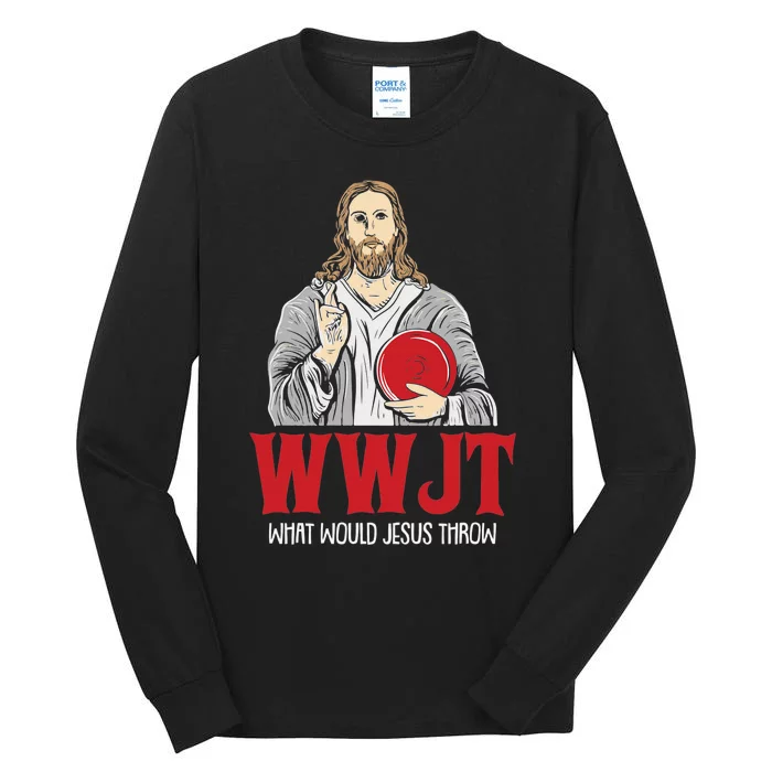 WWJT What would Jesus throw Frisbee disc golf sport Tall Long Sleeve T-Shirt