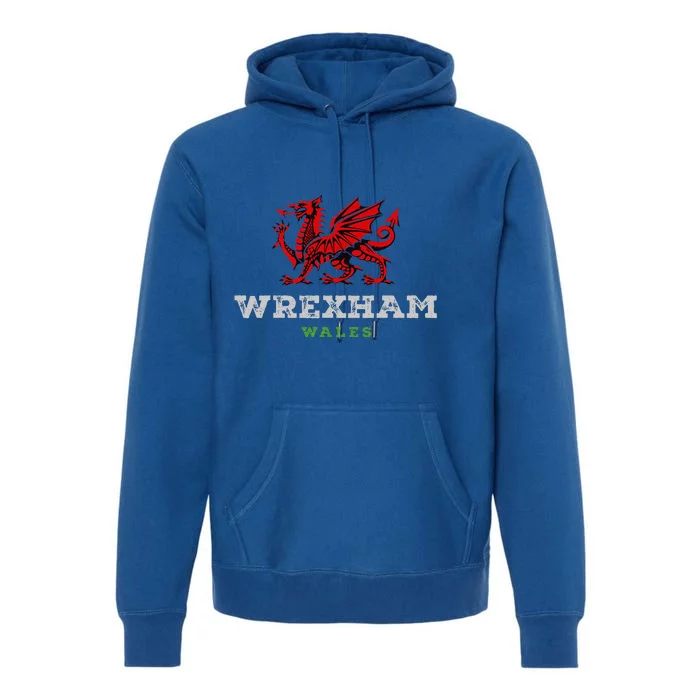 Wrexham Wales Welsh Dragon Flag Premium Hoodie