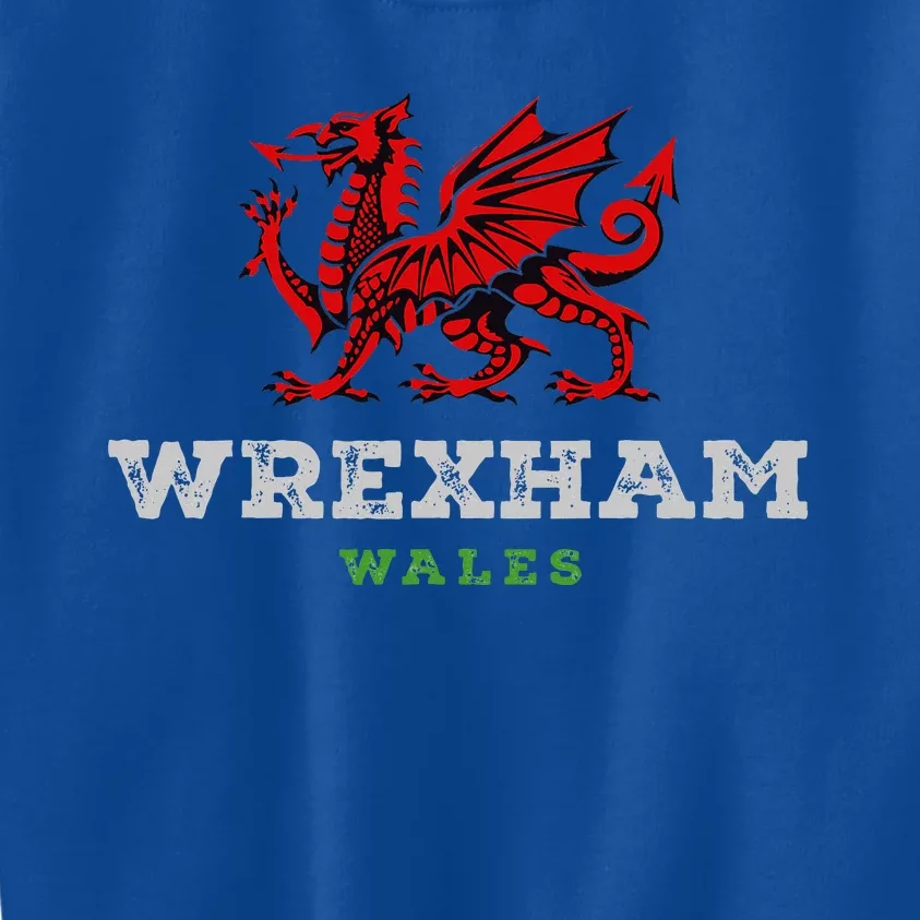 Wrexham Wales Welsh Dragon Flag Kids Sweatshirt