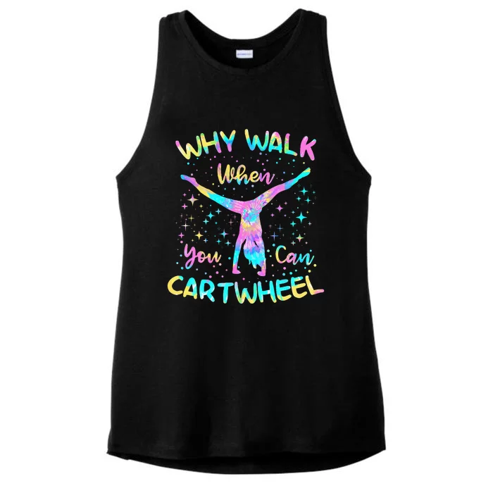 Why Walk When You Can Cartwheel Gymnast Gymnastic Tumbling Ladies Tri-Blend Wicking Tank