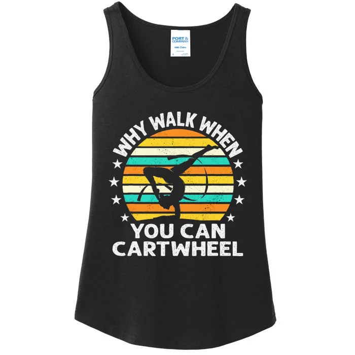 Why Walk When You Cartwheel Gymnastics Ladies Essential Tank