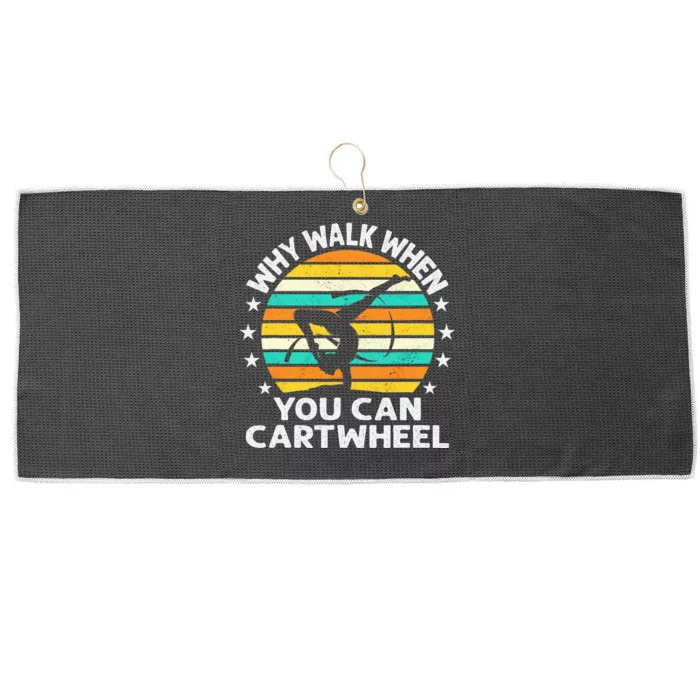 Why Walk When You Cartwheel Gymnastics Large Microfiber Waffle Golf Towel