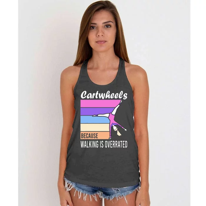 Why Walk When You Can Cartwheel Gymnastic| Women's Knotted Racerback Tank