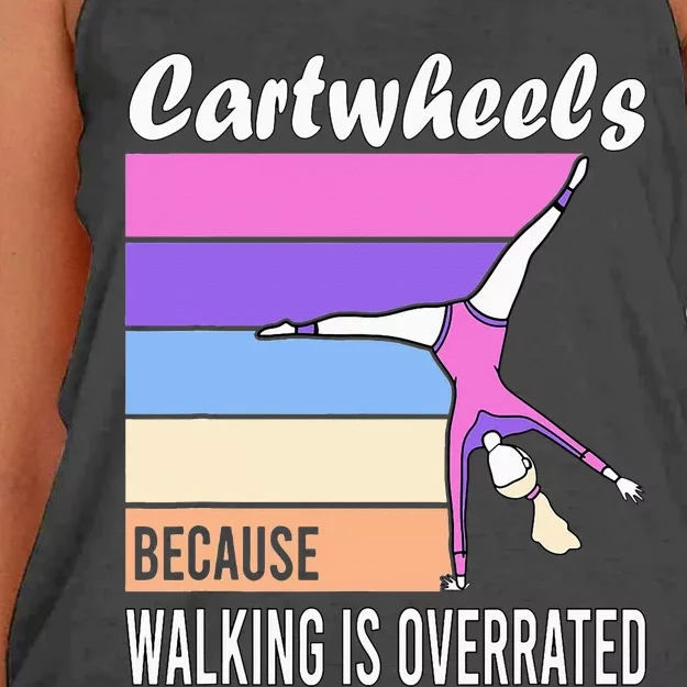 Why Walk When You Can Cartwheel Gymnastic| Women's Knotted Racerback Tank