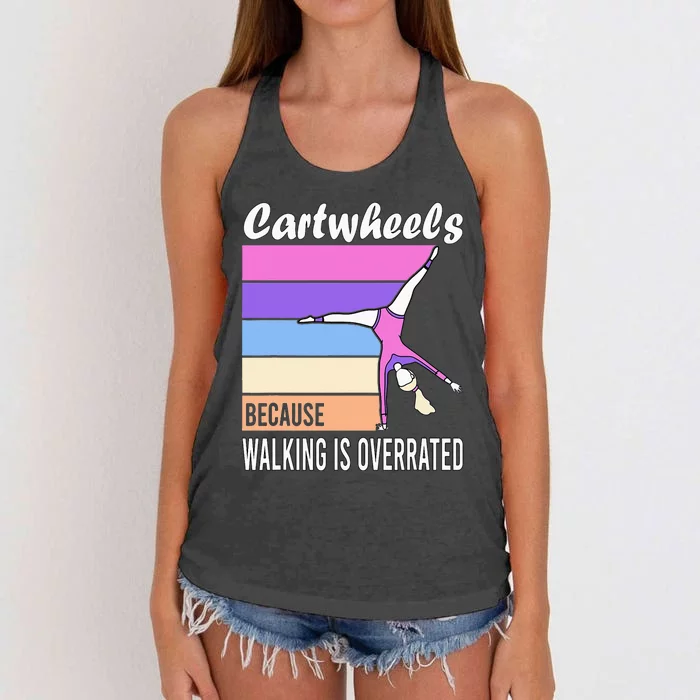 Why Walk When You Can Cartwheel Gymnastic| Women's Knotted Racerback Tank