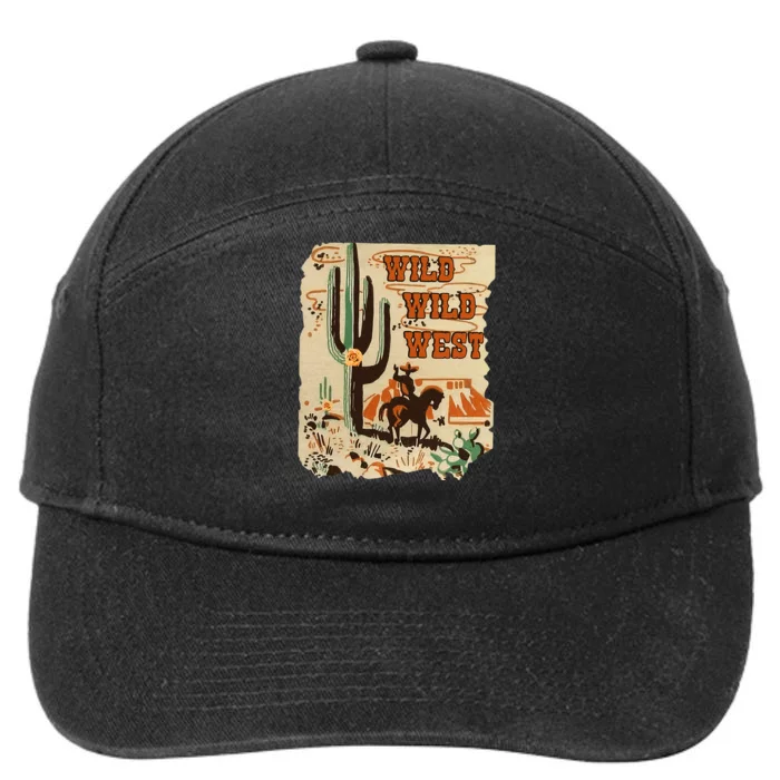 Wild Wild West Western Life Southwest Desert Vibes Cactus 7-Panel Snapback Hat