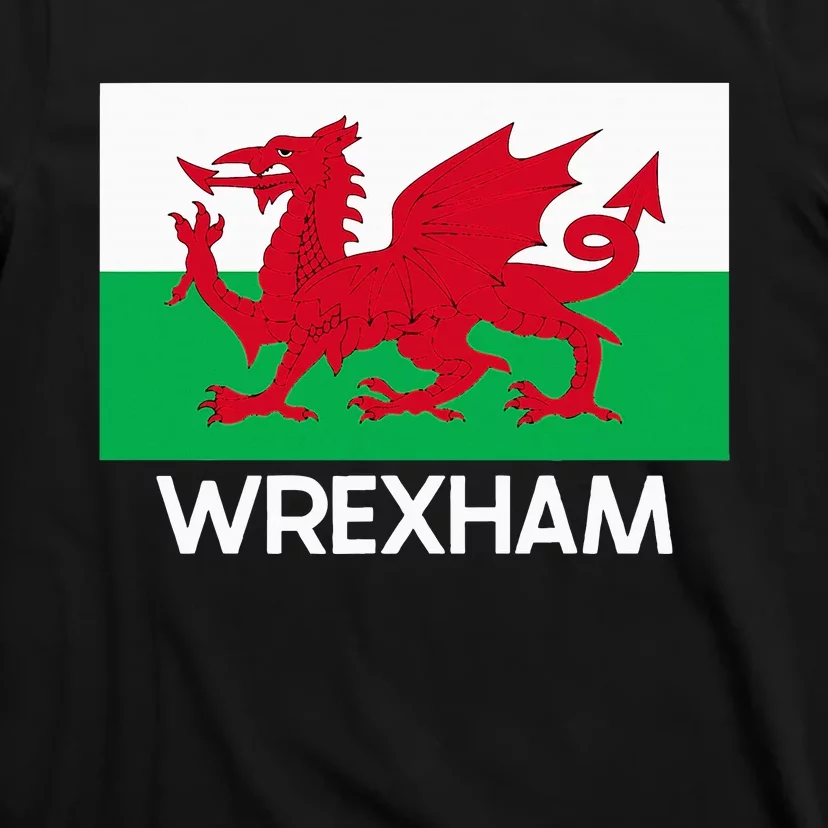 Wrexham Wales Welsh Flag Baner Y Ddraig Goch T-Shirt