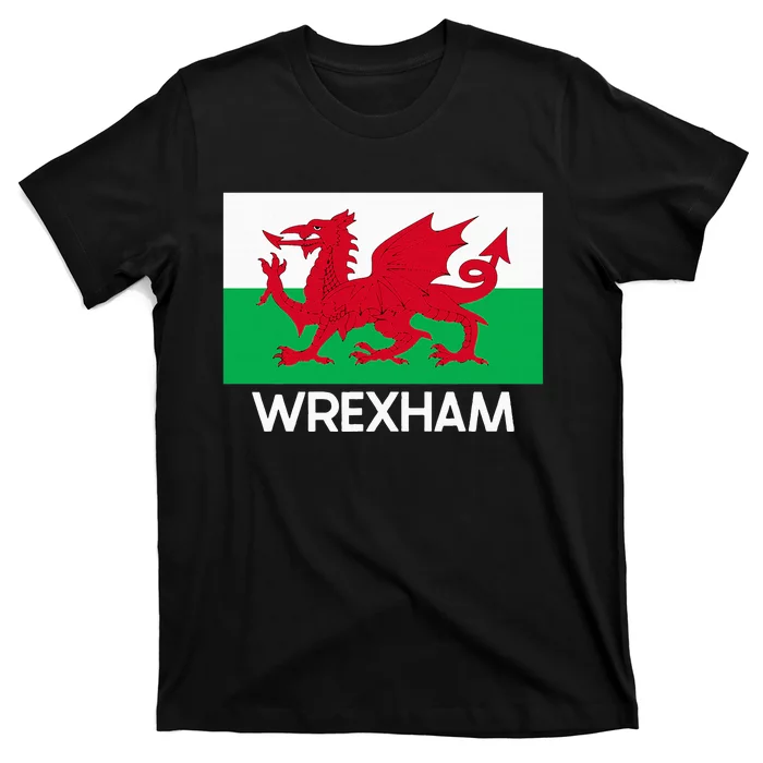 Wrexham Wales Welsh Flag Baner Y Ddraig Goch T-Shirt