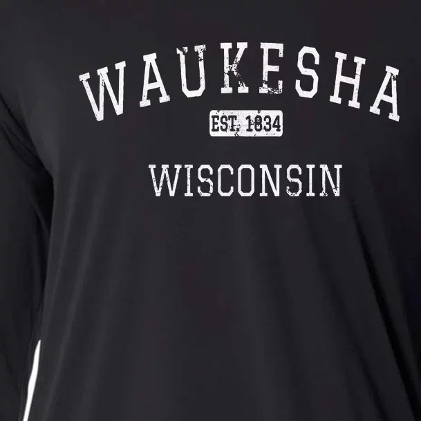 Waukesha Wisconsin Wi Vintage Cooling Performance Long Sleeve Crew