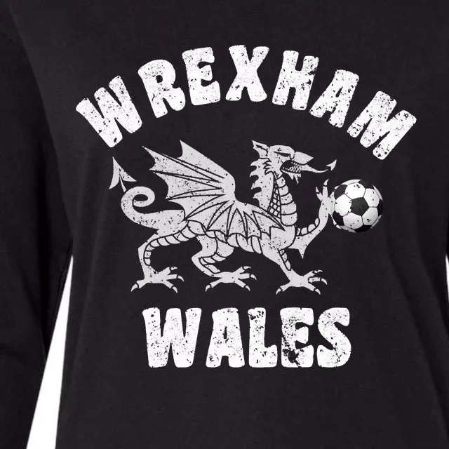 Wrexham Wales Welsh Visitor Traveler Dragon Womens Cotton Relaxed Long Sleeve T-Shirt