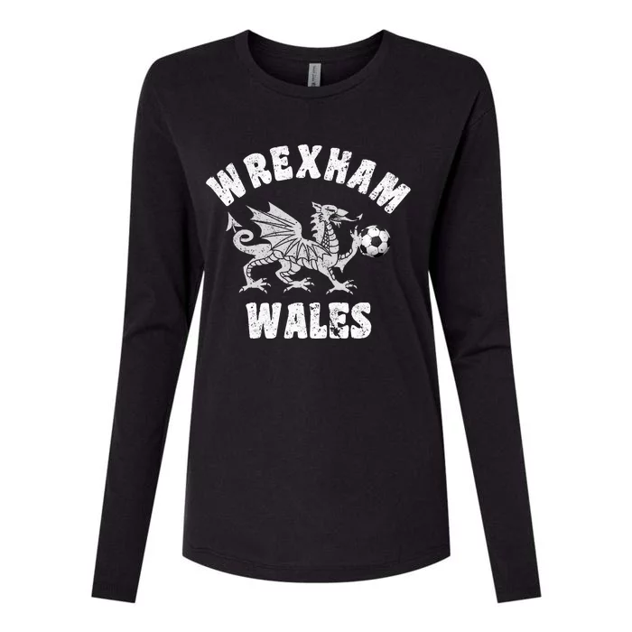 Wrexham Wales Welsh Visitor Traveler Dragon Womens Cotton Relaxed Long Sleeve T-Shirt