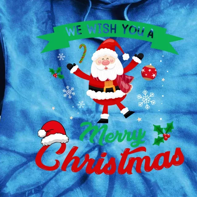 We Wish You A Merry Christmas Cheerful Santa Cute Gift Tie Dye Hoodie