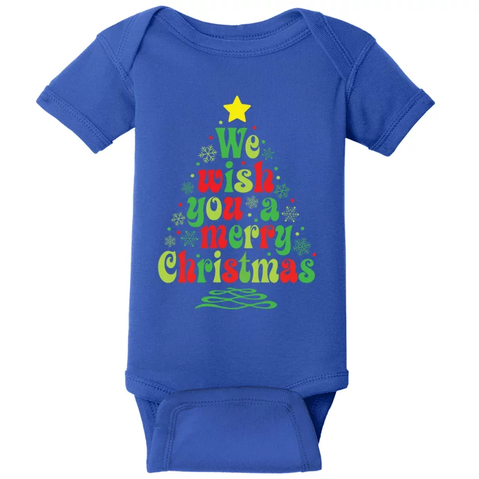 We Wish You A Merry Christmas Tree Holiday Matching Pajamas Gift Baby Bodysuit