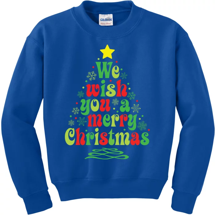 We Wish You A Merry Christmas Tree Holiday Matching Pajamas Gift Kids Sweatshirt