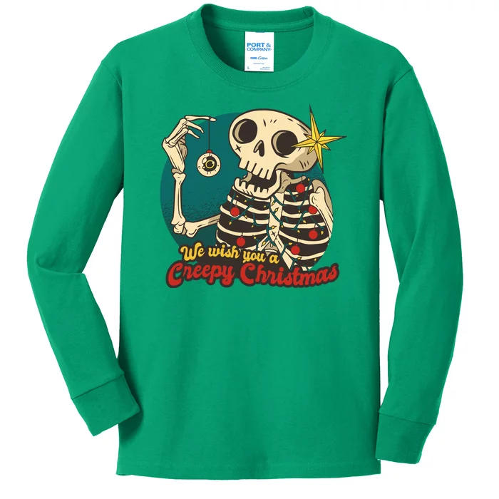 We Wish You A Creepy Christmas Kids Long Sleeve Shirt