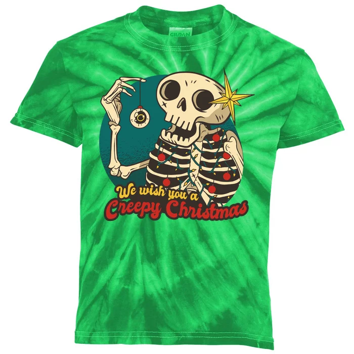 We Wish You A Creepy Christmas Kids Tie-Dye T-Shirt