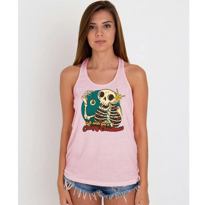 We Wish You A Creepy Christmas Women's Knotted Racerback Tank