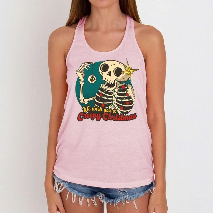 We Wish You A Creepy Christmas Women's Knotted Racerback Tank