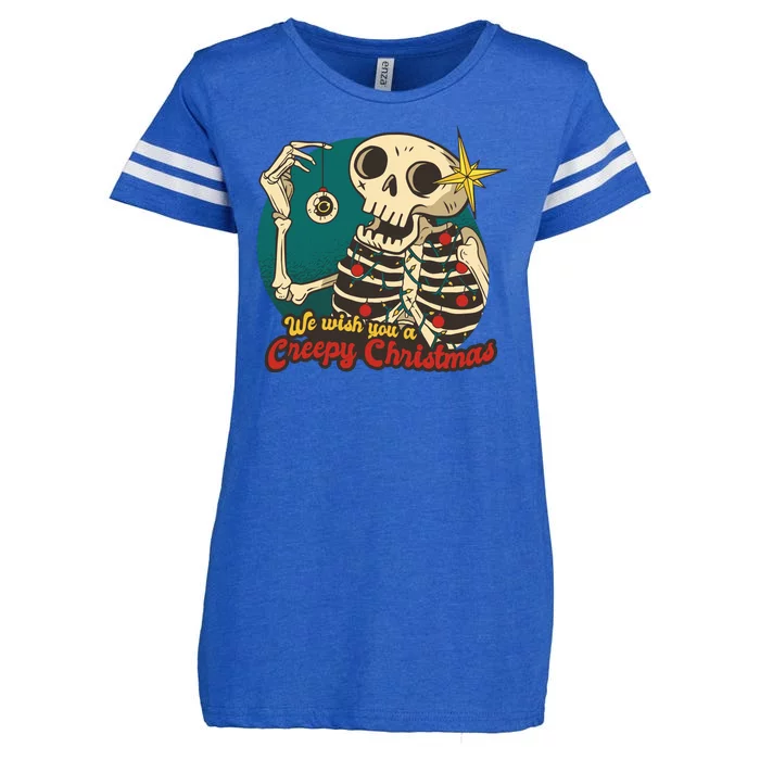 We Wish You A Creepy Christmas Enza Ladies Jersey Football T-Shirt