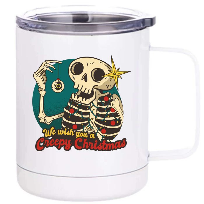 We Wish You A Creepy Christmas Front & Back 12oz Stainless Steel Tumbler Cup