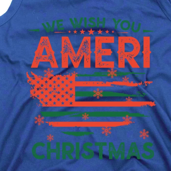 We Wish You Ameri Christmas American Flag Merry Christmas Cool Gift Tank Top