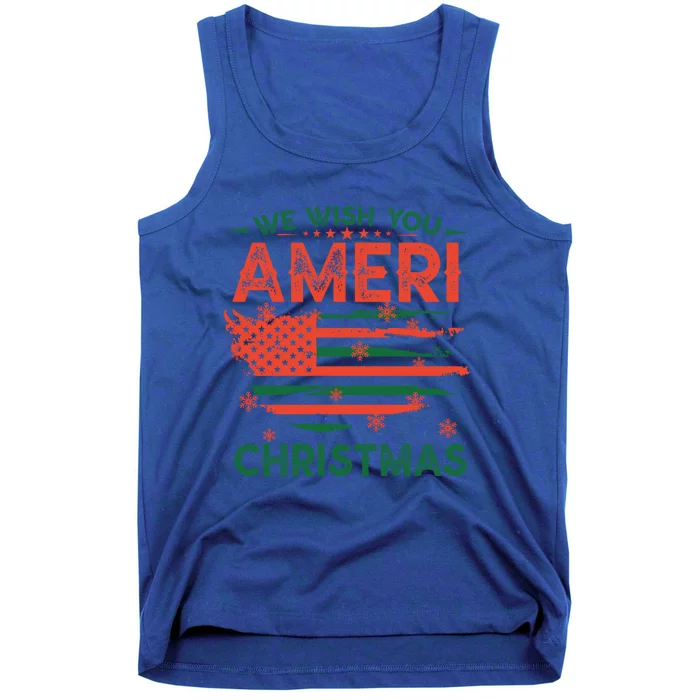 We Wish You Ameri Christmas American Flag Merry Christmas Cool Gift Tank Top