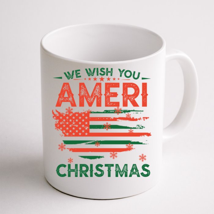 We Wish You Ameri Christmas American Flag Merry Christmas Cool Gift Front & Back Coffee Mug