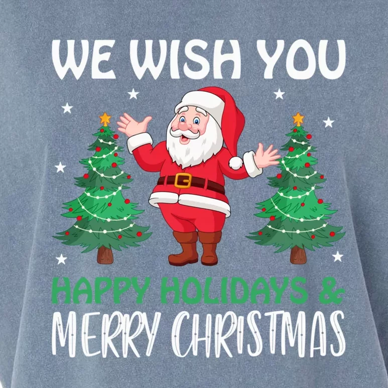 We Wish You Happy Holidays And Merry Christmas Great Gift Garment-Dyed Women's Muscle Tee