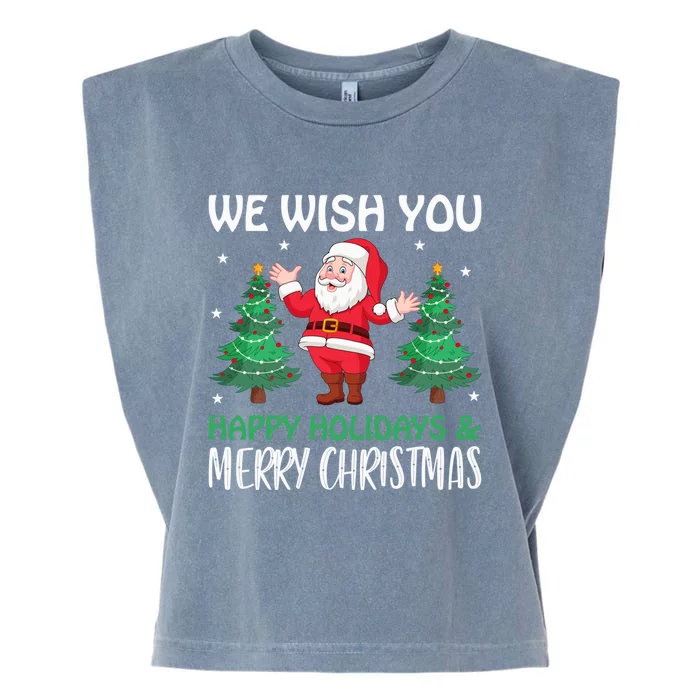 We Wish You Happy Holidays And Merry Christmas Great Gift Garment-Dyed Women's Muscle Tee