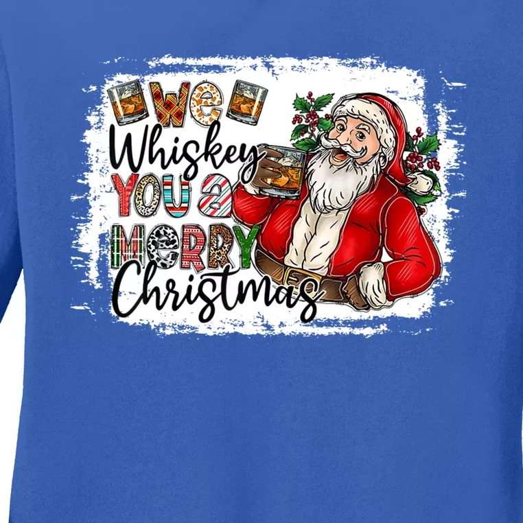 We Whiskey You A Merry Christmas Wish Pajama Ing Cute Gift Ladies Long Sleeve Shirt