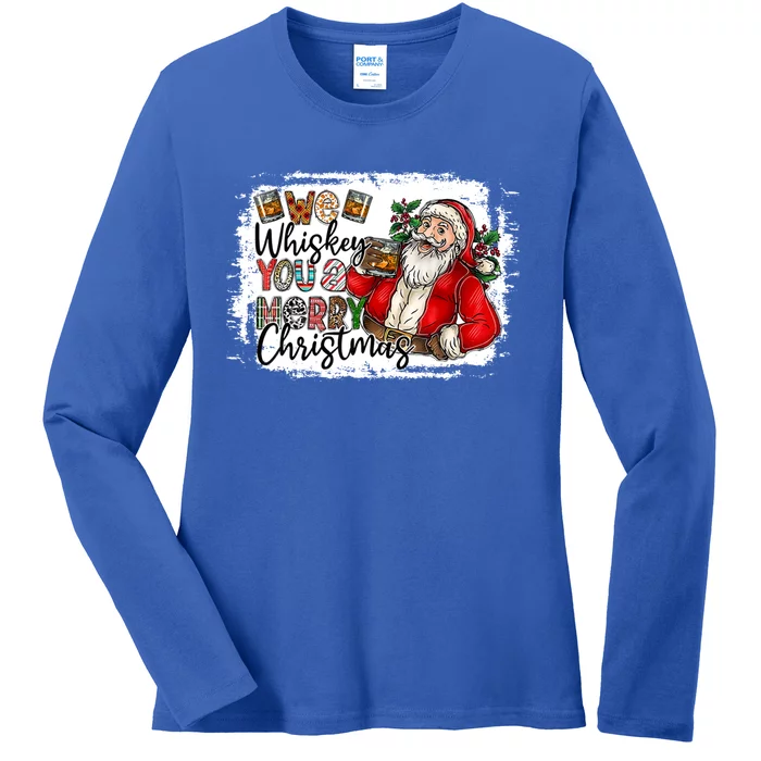 We Whiskey You A Merry Christmas Wish Pajama Ing Cute Gift Ladies Long Sleeve Shirt